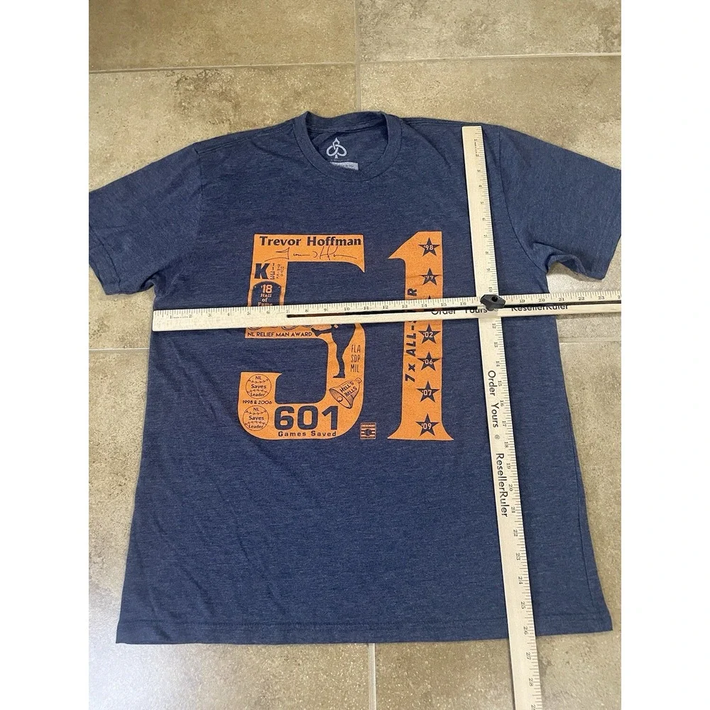 VTG Trevor Time Hoffman #51 San Diego Padres Sz L T-Shirt MLB Hall Of Fame Blue